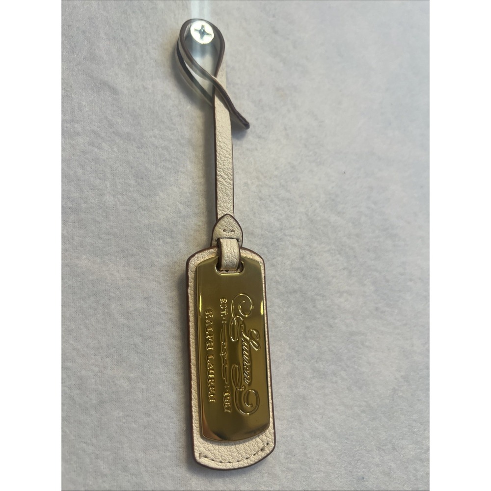 Lauren Ralph Lauren Bag Tag Gold And Off white